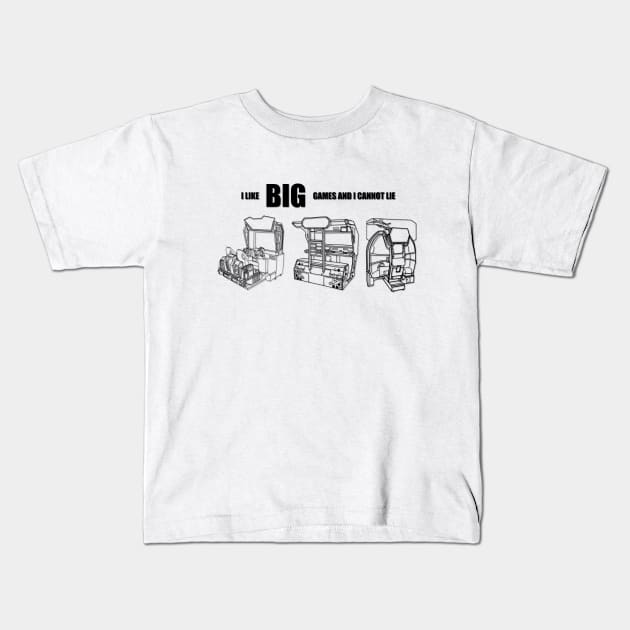 I Like BIG Games And I Cannot Lie Kids T-Shirt by arcadeheroes